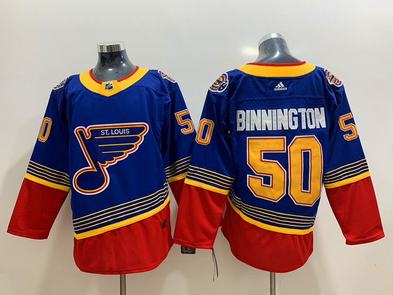 Men's St. Louis Blues Jordan Binnington #50 Blue Breakaway Jersey